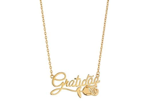 Corrente Gratidao Com Rosa — Ref. CR0954500